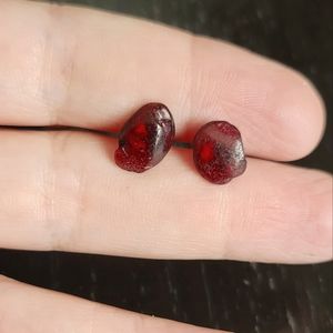 Natural Garnet chip earrings